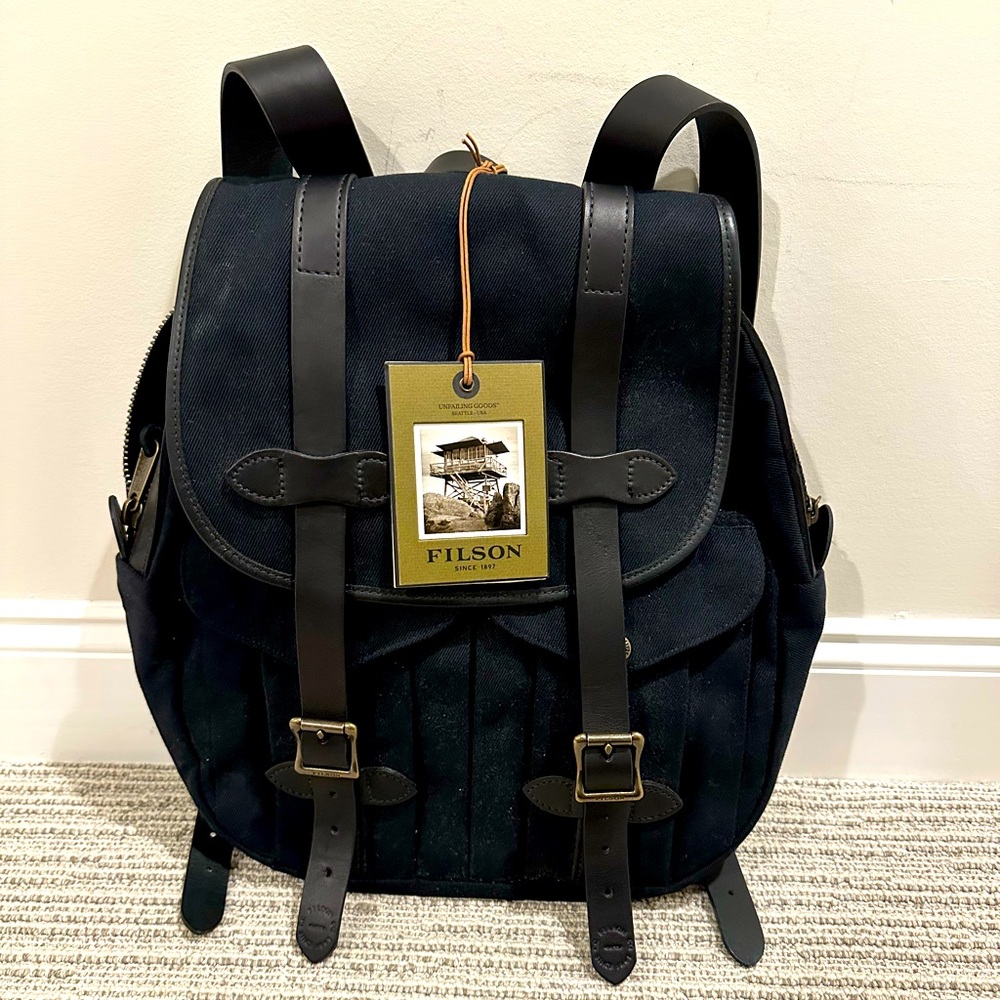 Brand New: FILSON Rugged Twill Rucksack Bag (Black)